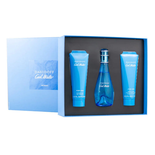 SET COOL WATER 3PZAS 100ML D - DAVIDOFF - Adrissa Beauty -