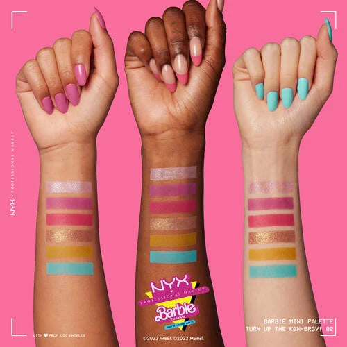 PALETA DE SOMBRAS BARBIE ON THE GO - NYX - Adrissa Beauty -