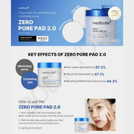 PADS ZERO PODE MILD 70PADS - MEDICUBE - Adrissa Beauty - Cuidado de la piel