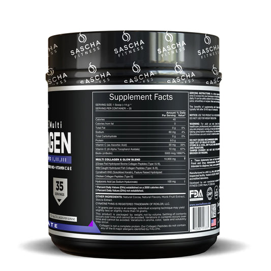 COLAGENO CHOCOLATE 490GR - SASCHA FITNESS - Adrissa Beauty -