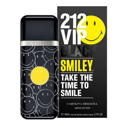 212 VIP BLACK SMILEY EDITION 100ML C - CAROLINA HERRERA - Adrissa Beauty -