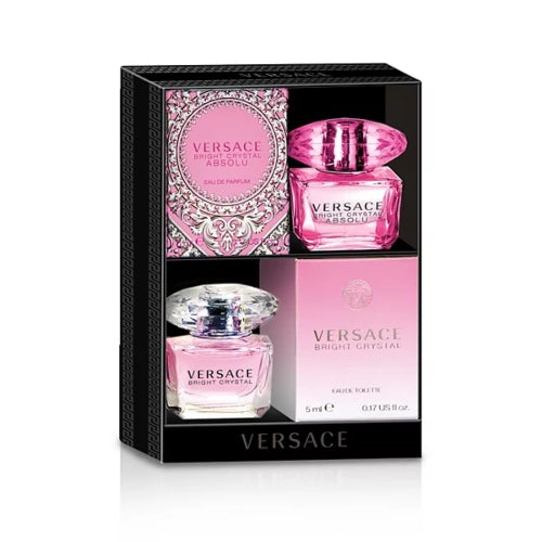SET MINI BRIGHT CRYSTAL + BRIGHT CRYSTAL ABSOLU 5ML - VERSACE - Adrissa Beauty -