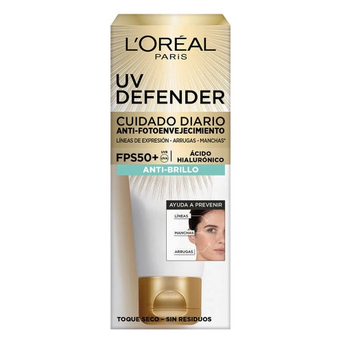 PROTECTOR SOLAR UV DEFENDER FPS50 ANTI BRILLO - LOREAL - Adrissa Beauty -