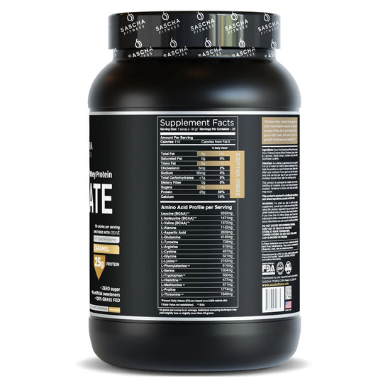 PROTEINA ISOLATE CARAMEL 957GR - SASCHA FITNESS - Adrissa Beauty -