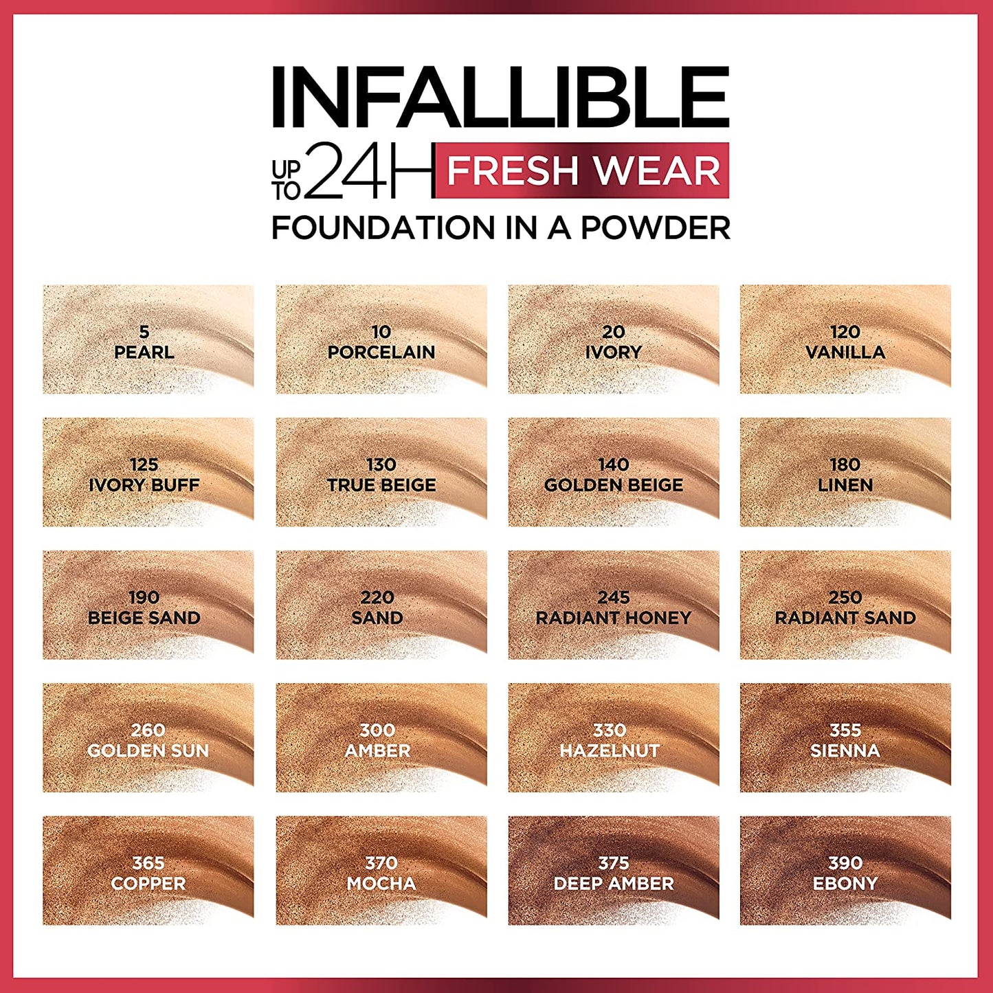 POLVO INFALLIBLE 24H 375 DEEP AMBER - LOREAL - Adrissa Beauty - Maquillaje