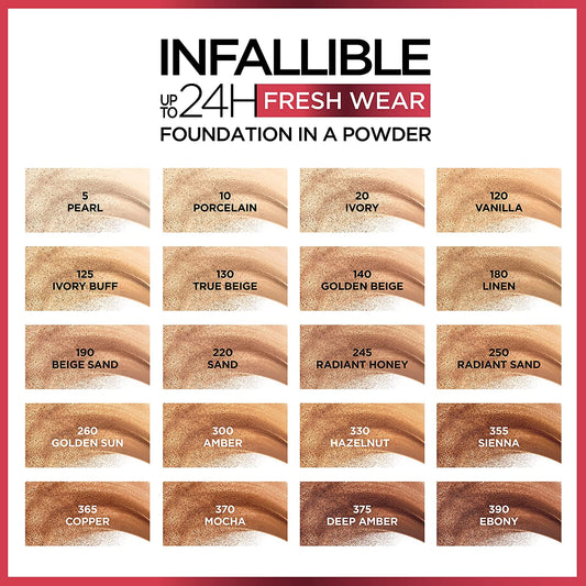 POLVO INFALLIBLE 24H 130 TRUE BEIGE - LOREAL - Adrissa Beauty - Maquillaje