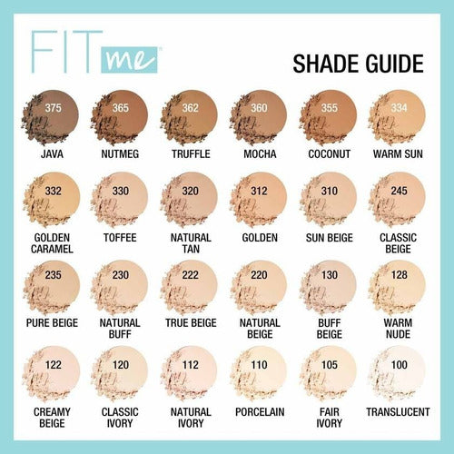 POLVO COMPACTO FIT ME WARM NUDE 128 - MAYBELLINE - Adrissa Beauty - Maquillaje