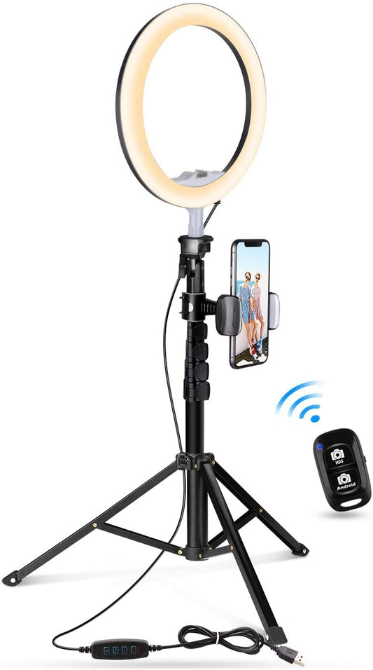 RING LIGHT 10.2 PULGADAS SELFIE CON TRIPODE - UBEESIZE - Adrissa Beauty -