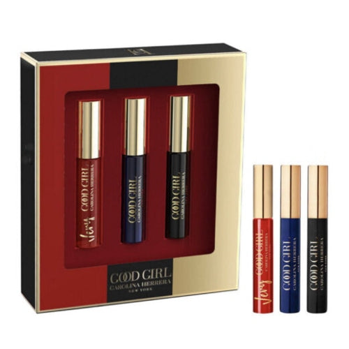 SET MINI GOOD GIRL ROLL ON TRES POR 5ML - CAROLINA HERRERA - Adrissa Beauty -