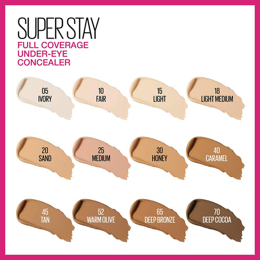 CORRECTOR SUPER STAY LIGHT MEDIUM 18 7ML - MAYBELLINE - Adrissa Beauty - Maquillaje