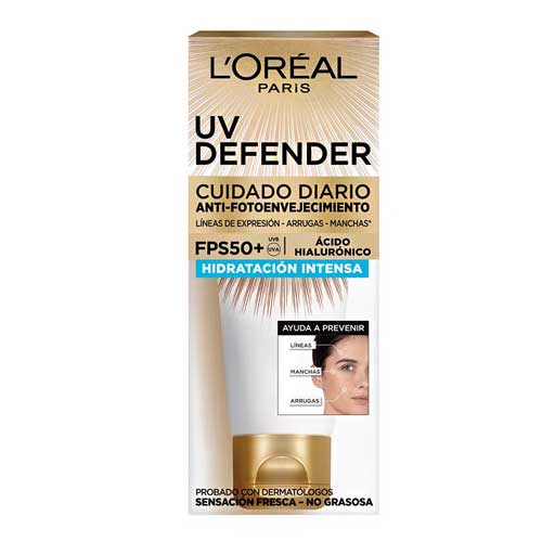 PROTECTOR SOLAR UV DEFENDER FPS50 HIDRATACION - LOREAL - Adrissa Beauty -