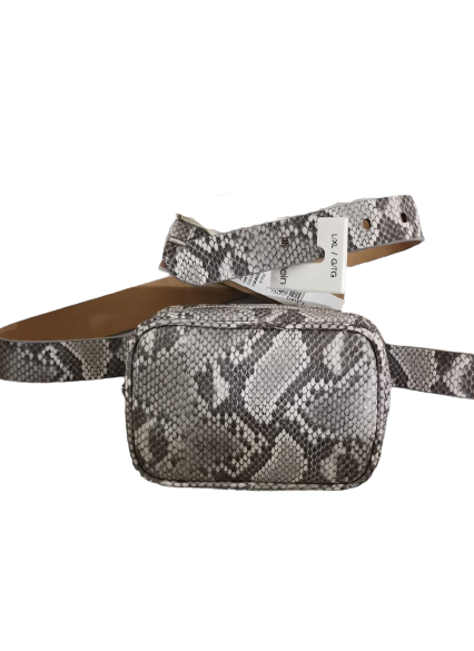 BOLSO CORREA SERPIENTE GRIS - CALVIN KLEIN - Adrissa Beauty - Bolsos, billeteras y estuches