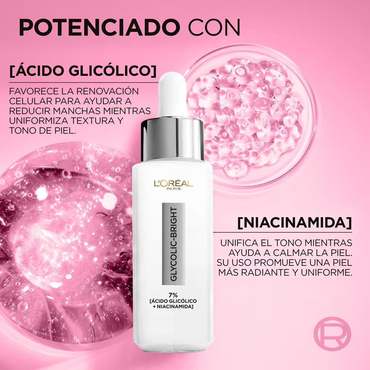 SERUM GLYCOLIC BRIGHT 7% ANTI MANCHAS 30ML - LOREAL - Adrissa Beauty - Cuidado de la piel