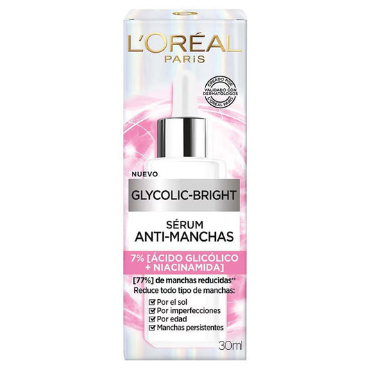 SERUM GLYCOLIC BRIGHT 7% ANTI MANCHAS 30ML - LOREAL - Adrissa Beauty - Cuidado de la piel