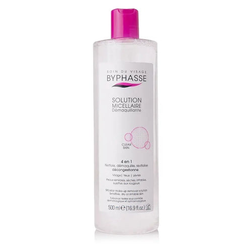 AGUA MICELAR PIEL SENSIBLE 4 EN 1 500ML - BYPHASSE - Adrissa Beauty - Cuidado de la piel