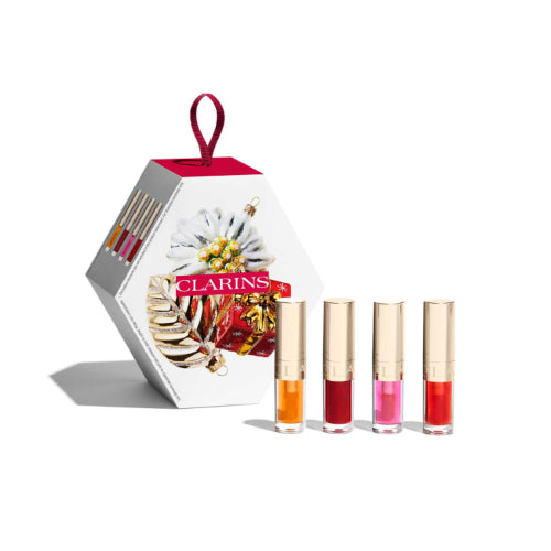 SET LIP COMFORT OIL 4PZAS HONEY CHERRY PITAYA STRAWBERRY - CLARINS - Adrissa Beauty - Maquillaje