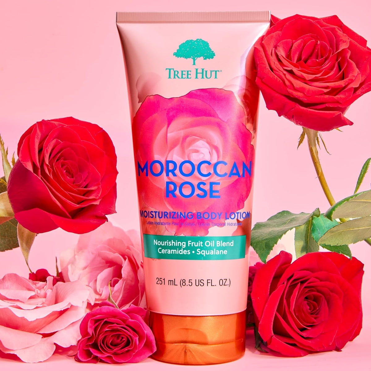 CREMA HIDRATANTE CORPORAL MOROCCAN ROSE 251ML - TREE HUT - Adrissa Beauty - Cuidado de la piel