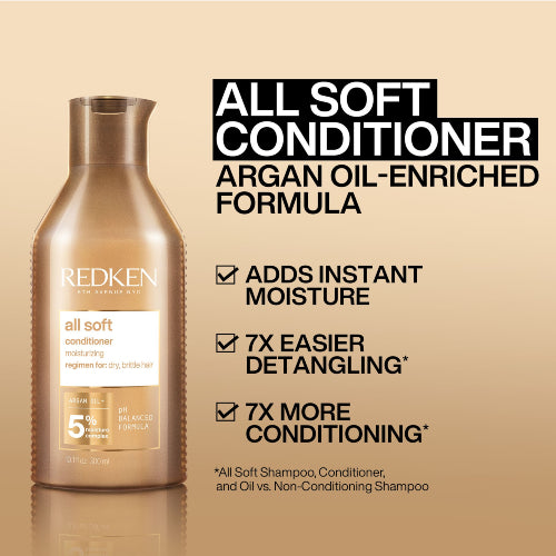ACONDICIONADOR ALL SOFT ARGAN OIL HIDRATANTE 300ML - REDKEN - Adrissa Beauty - Cuidado capilar