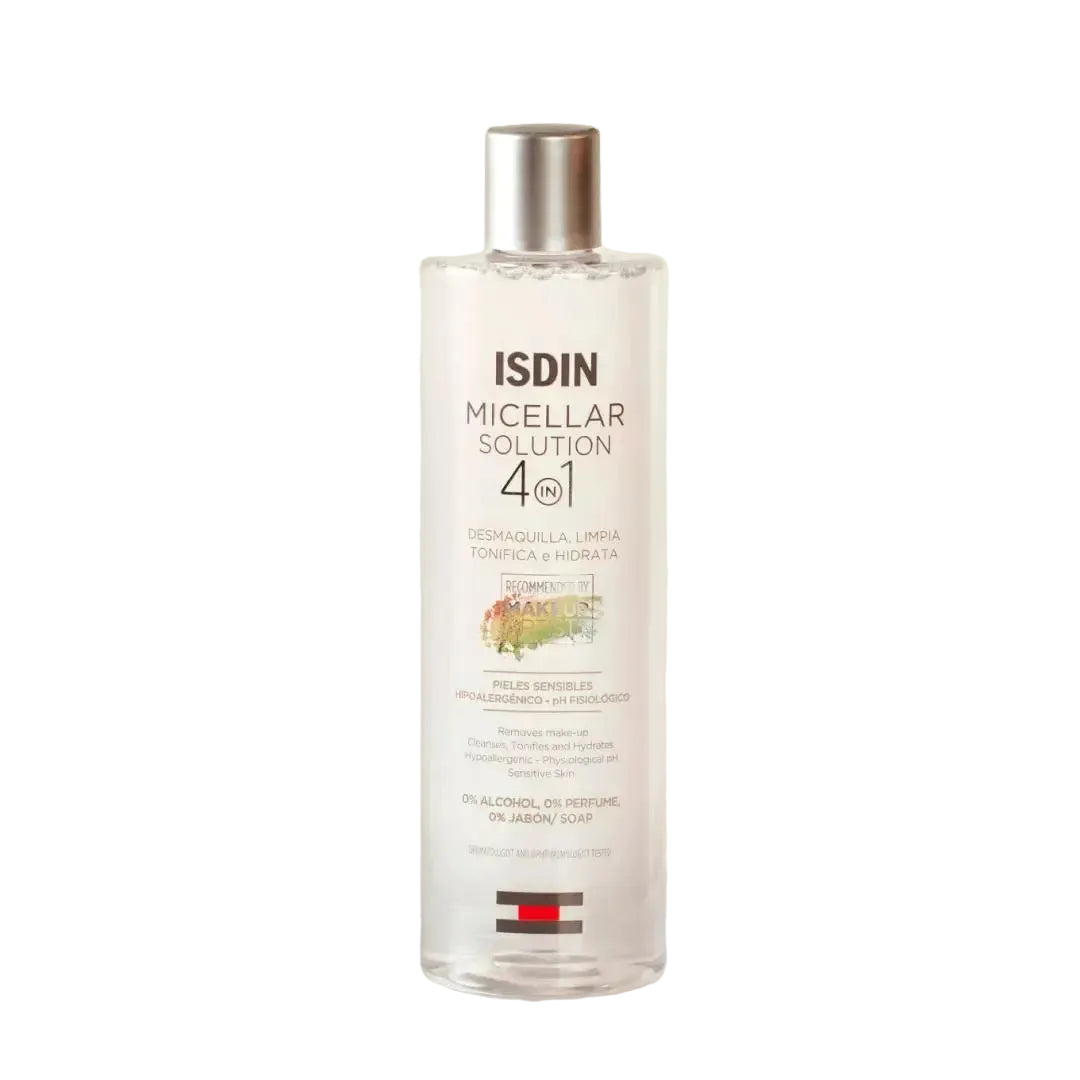 AGUA MICELAR 4EN1 PIELES SENSIBLES 400ML - ISDIN - Adrissa Beauty - Cuidado de la piel