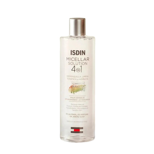 AGUA MICELAR 4EN1 PIELES SENSIBLES 400ML - ISDIN - Adrissa Beauty - Cuidado de la piel