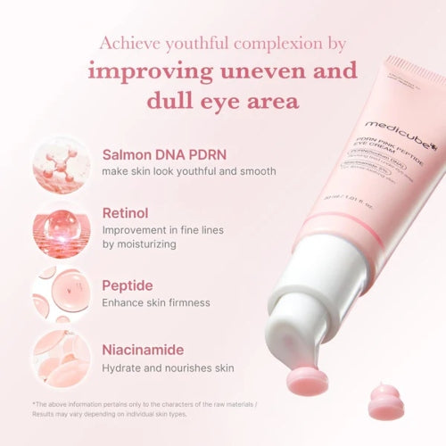 CONTORNO OJOS PDRN PINK PEPTIDE 30ML - MEDICUBE - Adrissa Beauty - Cuidado de la piel