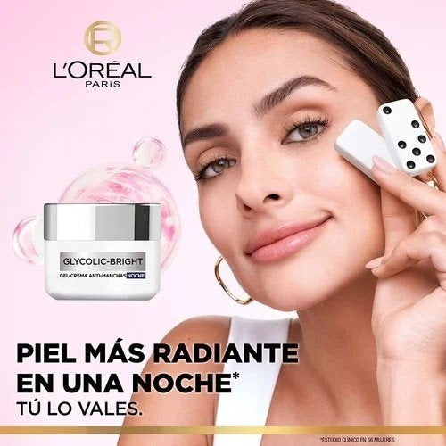 CREMA HIDRATANTE GLYCOLIC BRIGHT NOCHE 50ML - LOREAL - Adrissa Beauty - Cuidado de la piel