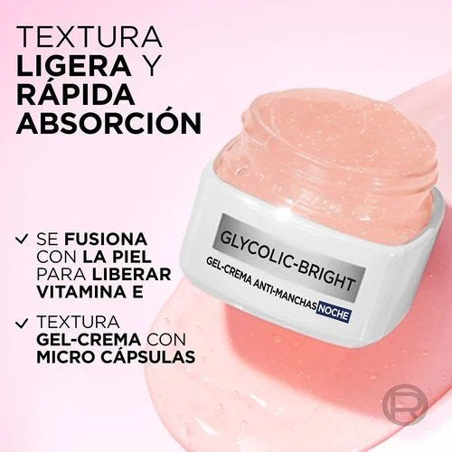 CREMA HIDRATANTE GLYCOLIC BRIGHT NOCHE 50ML - LOREAL - Adrissa Beauty - Cuidado de la piel