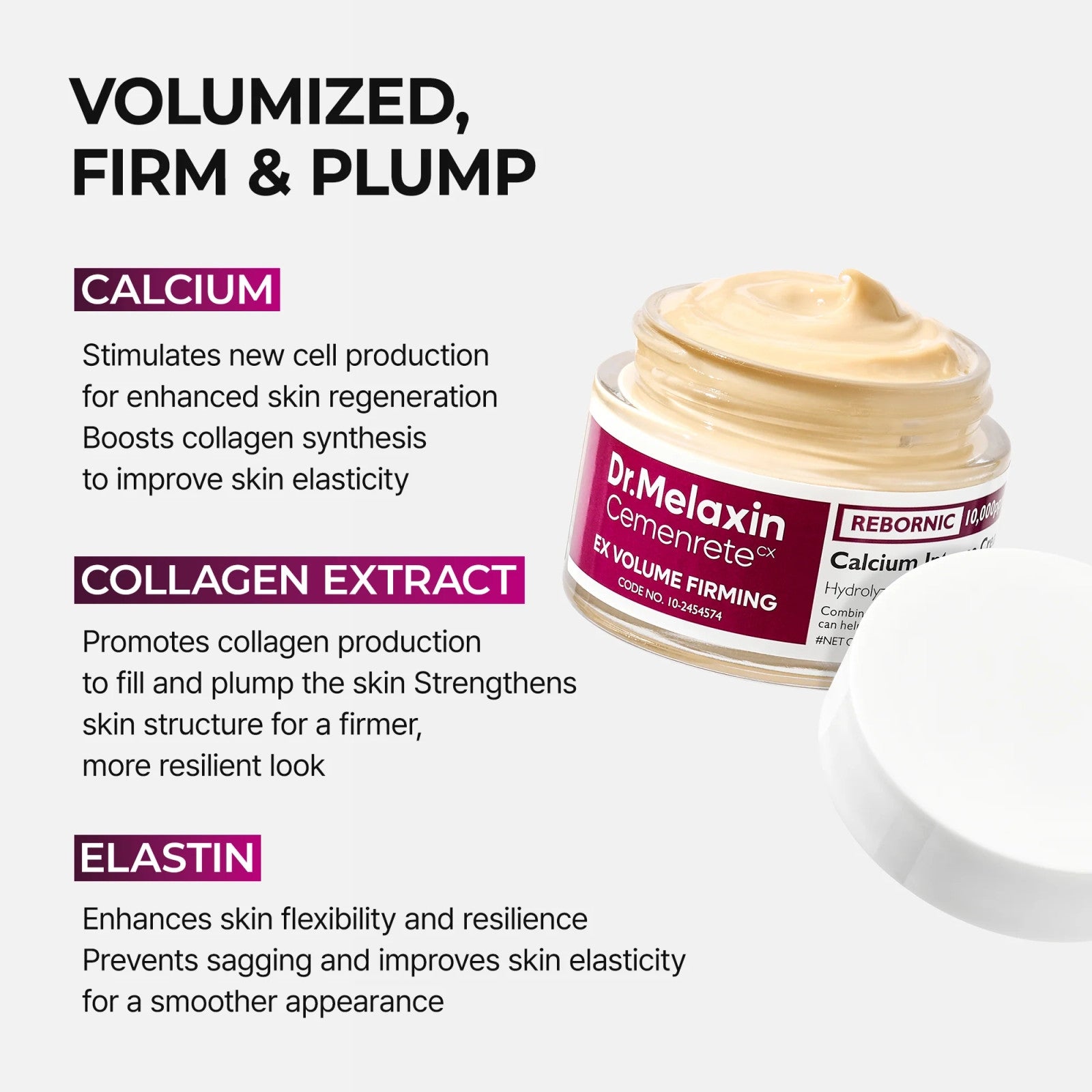 CREMA REAFIRMANTE CALCIUM VOLUME 50GR - DR MELAXIN - Adrissa Beauty - Cuidado de la piel