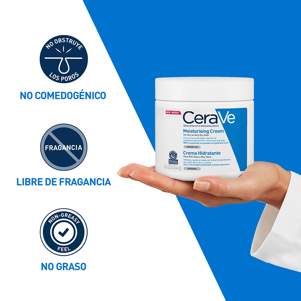 CREMA HIDRATANTE PIEL SECA 454GR - CERAVE - Adrissa Beauty - Cuidado de la piel