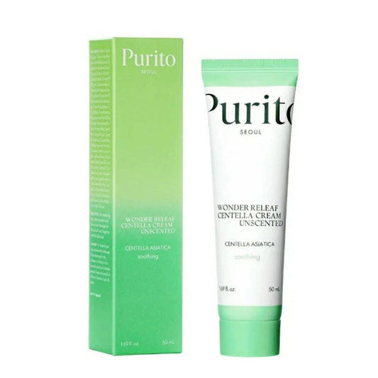 CREMA HIDRATANTE WONDER RELEAF CENTELLA UNSCENTED 50ML - PURITO - Adrissa Beauty - Cuidado de la piel