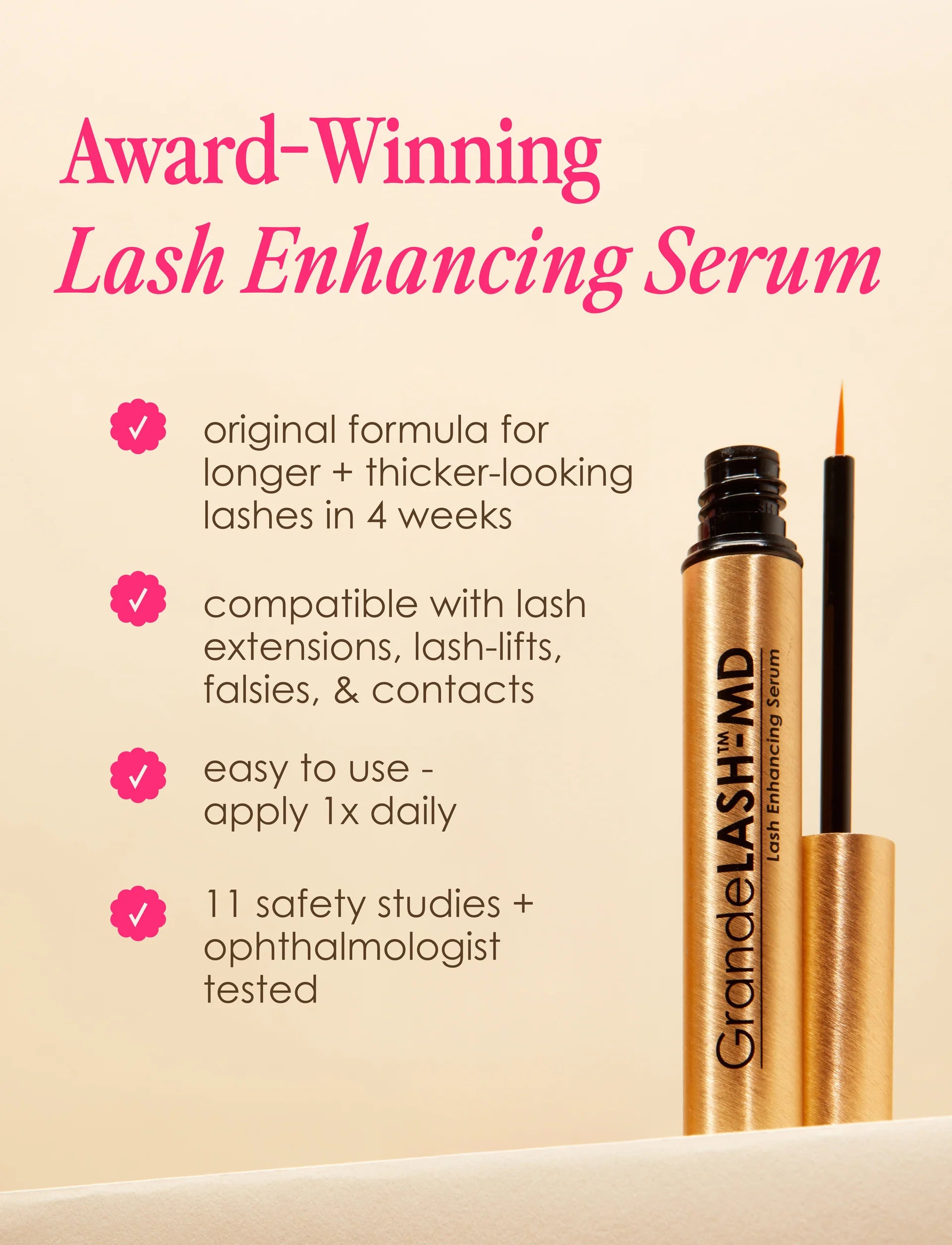 SERUM PESTAÑAS GRANDE LASH MD JUMBO 4ML - GRANDE COSMETICS - Adrissa Beauty - 
