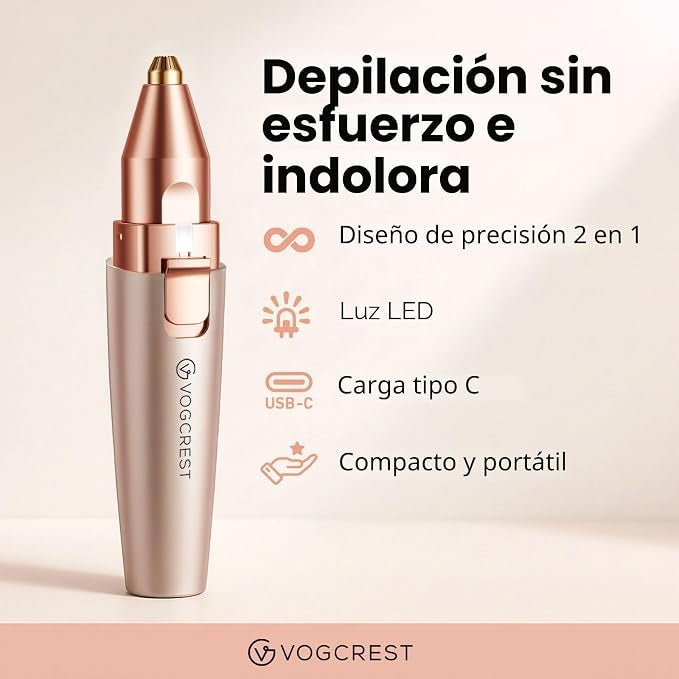 DEPILADOR 2IN1 FACIAL Y CEJAS RECARGABLE