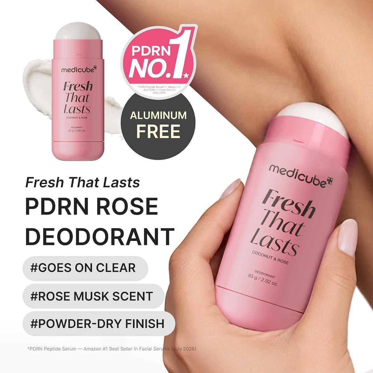 DESODORANTE FRESH THAT LASTS COCONUT ROSE 83GR - MEDICUBE - Adrissa Beauty - Cuidado de la piel