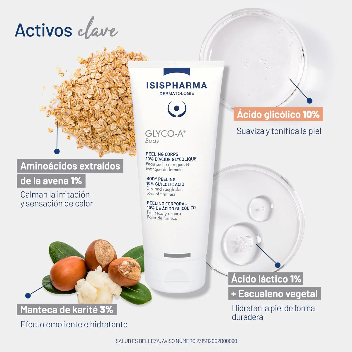 EXFOLIANTE CORPORAL GLYCO A ACIDO GLICOLICO 200ML - ISISPHARMA - Adrissa Beauty - Cuidado de la piel