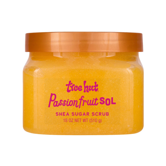 EXFOLIANTE SHEA SUGAR PASSIONFRUIT SOL 510GR - TREE HUT - Adrissa Beauty - Cuidado de la piel