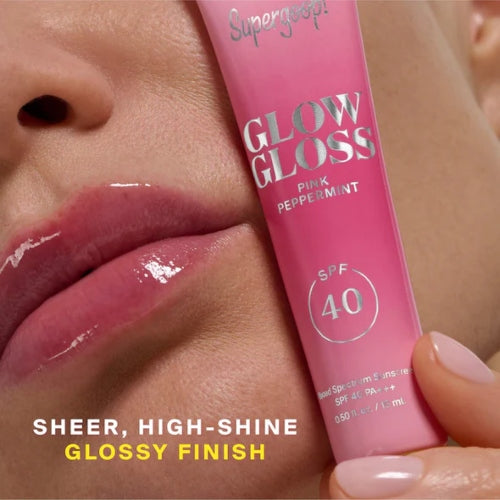 GLOSS GLOW SPF40 PINK PEPPERMINT - SUPERGOOP - Adrissa Beauty - Maquillaje