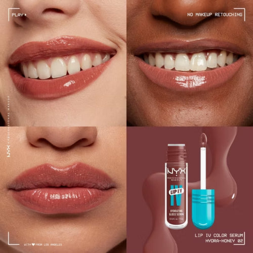 GLOSS SERUM HYDRATING LIP IV 02 HYDRA HONEY - NYX - Adrissa Beauty - Maquillaje