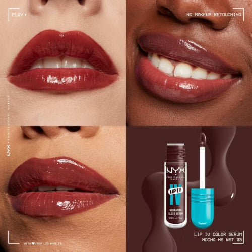 GLOSS SERUM HYDRATING LIP IV 05 MOCHA ME WET - NYX - Adrissa Beauty - Maquillaje
