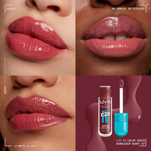 GLOSS SERUM HYDRATING LIP IV 07 BUBBLEGUM BURST - NYX - Adrissa Beauty - Maquillaje