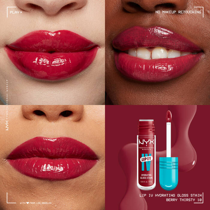 GLOSS SERUM HYDRATING LIP IV 10 BERRY THIRSTY - NYX - Adrissa Beauty - Maquillaje