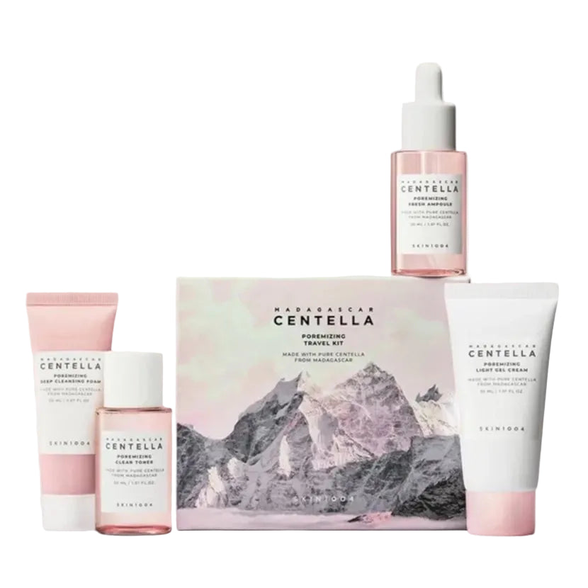 KIT MADAGASCAR CENTELLA POREMIZING TRAVEL 4PZAS - SKIN1004 - Adrissa Beauty - Cuidado de la piel