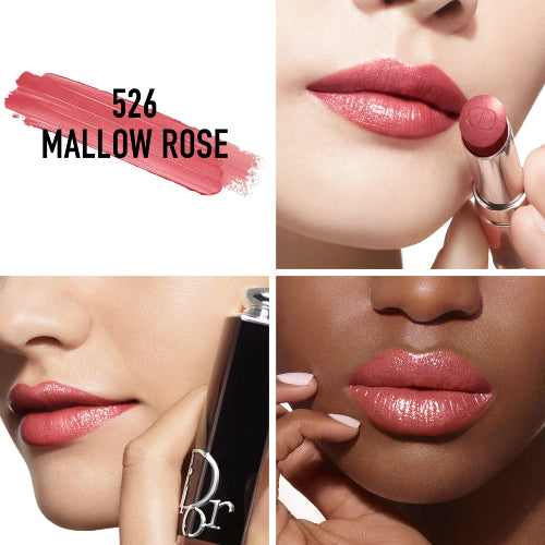 LABIAL DIOR ADDICT SHINE LIPSTICK 526 MALLOW ROSE - DIOR - Adrissa Beauty - Maquillaje