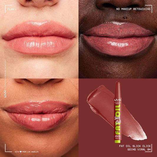 LABIAL FAT OIL SLICK CLICK 04 GOING VIRAL - NYX - Adrissa Beauty - Maquillaje