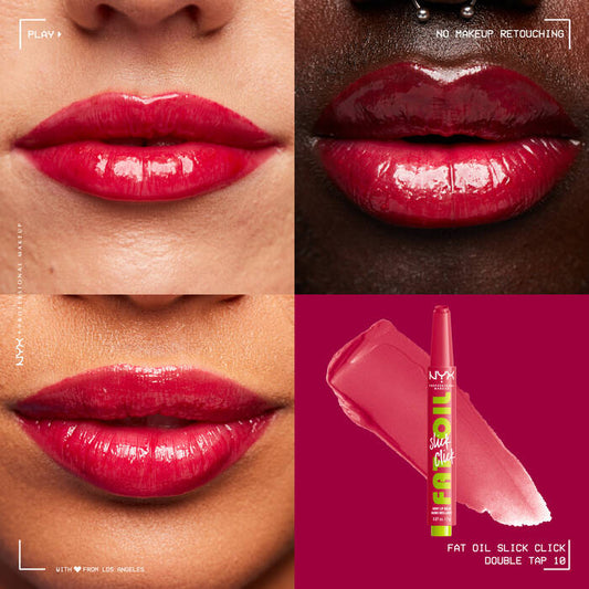 LABIAL FAT OIL SLICK CLICK 10 DOUBLE TAP - NYX - Adrissa Beauty - Maquillaje