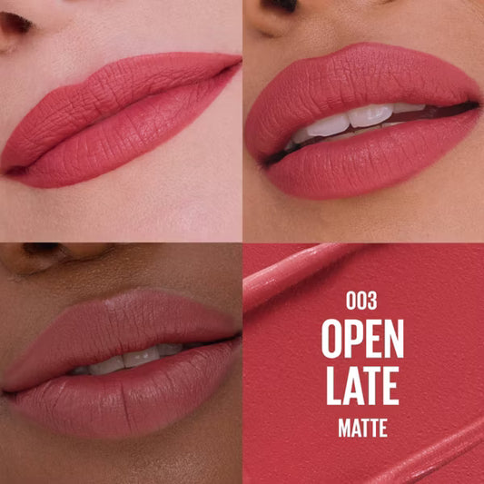 LABIAL SERUM HIDRATANTE MATTE 003 OPEN LATE - MAYBELLINE - Adrissa Beauty - Maquillaje