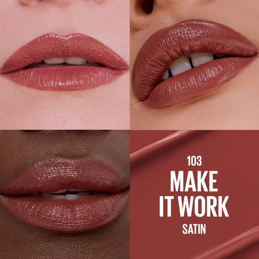 LABIAL SERUM HIDRATANTE SATINADO 103 MAKE IT WORK - MAYBELLINE - Adrissa Beauty - Maquillaje