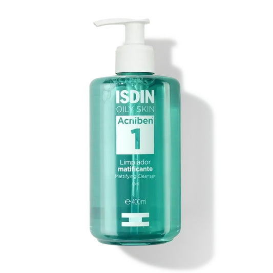 LIMPIADOR FACIAL ACNIBEN 1 GEL MATIFICANTE 400ML - ISDIN - Adrissa Beauty - Cuidado de la piel