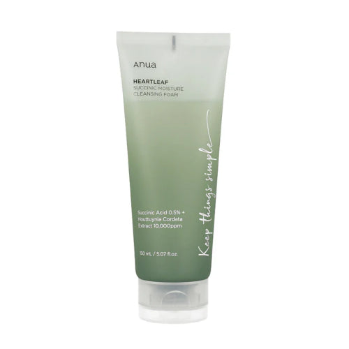 LIMPIADOR FACIAL HIDRATANTE HEARTLEAF SUCCINIC ACID 150ML - ANUA - Adrissa Beauty - Cuidado de la piel