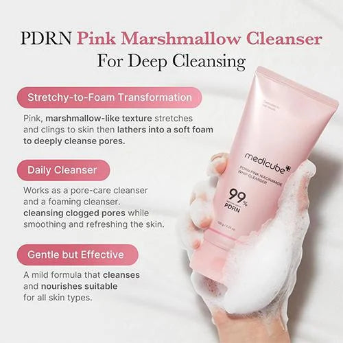 LIMPIADOR FACIAL PDRN PINK NIACINAMIDE WHIP 120GR - MEDICUBE - Adrissa Beauty - Cuidado de la piel
