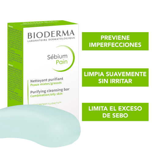 LIMPIADOR BARRA SEBIUM PAIN 100GR - BIODERMA - Adrissa Beauty - Cuidado de la piel